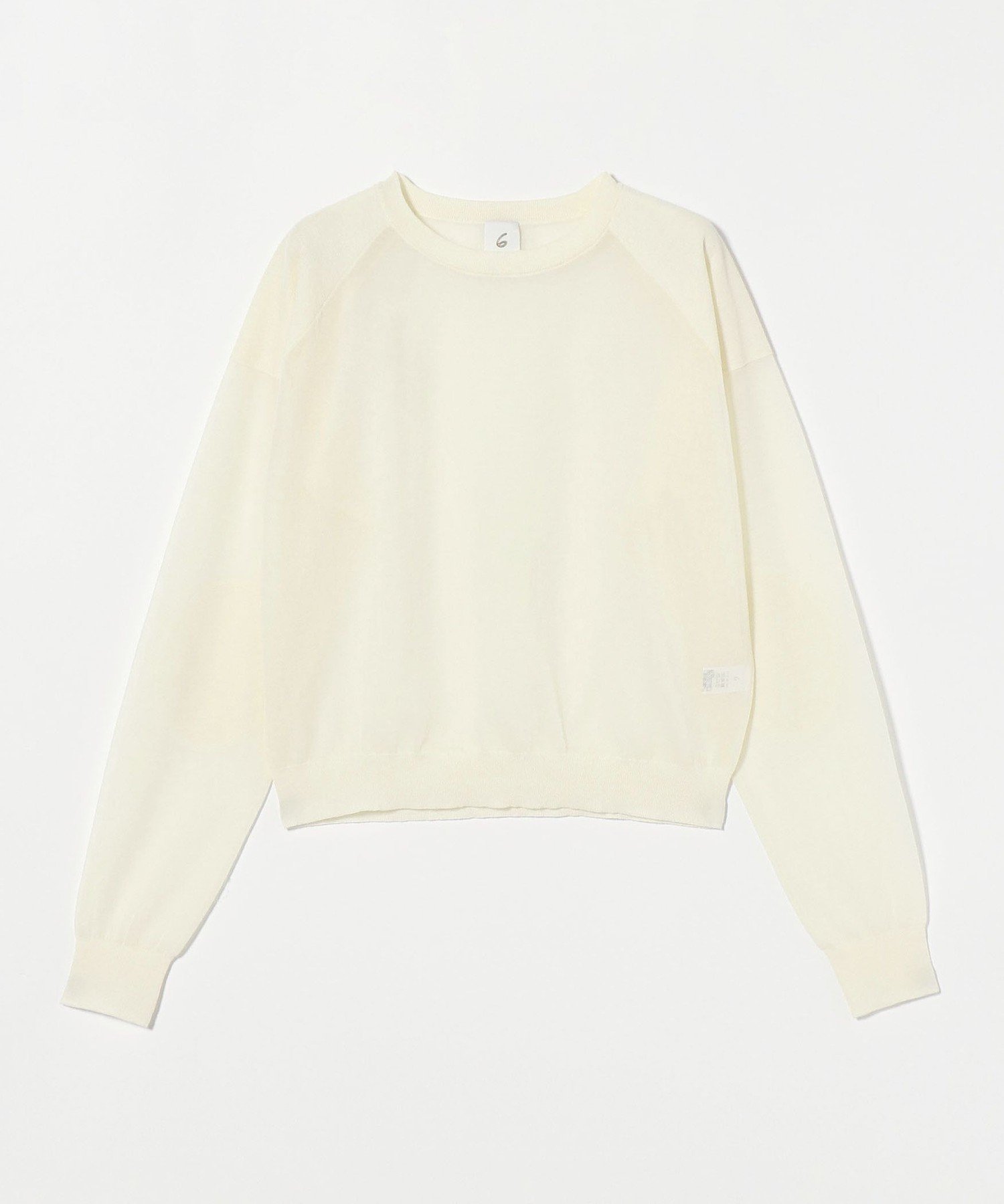 【ビューティ&ユース ユナイテッドアローズ/BEAUTY&YOUTH / UNITED ARROWS】の6(ROKU) パッチ ロングスリーブ ニット インテリア・キッズ・メンズ・レディースファッション・服の通販 founy(ファニー) 　ファッション　Fashion　レディースファッション　Fashion for Women　トップス・カットソー　Cut & Sew Tops　ニット　Knit Tops & Sweaters　インナー　Innerwear　エレガント 上品　Elegant　キャミソール　Camisole, Spaghetti Strap Top　シアー　Sheer, See-Through　スリーブ　Sleeve, Long Sleeve / Short Sleeve　タンク　Tank Top, Sleeveless Top　パッチ　Patch, Appliqué　マニッシュ　Mannish, Boyish　ロング　Long, Long-Length　夏　Summer　OFF WHITE|ID: prp329100004648444 ipo3291000000033561199