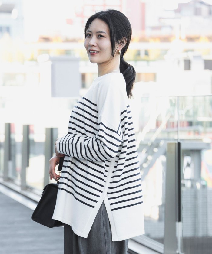 【ビームス ハート/BEAMS HEART】の【秋まで使える】ニットソー ボーダー プルオーバー 25SS(手洗い可能) 長袖 カットソー インテリア・キッズ・メンズ・レディースファッション・服の通販 founy(ファニー) https://founy.com/ ファッション Fashion レディースファッション Fashion for Women トップス・カットソー Cut & Sew Tops ニット Knit Tops & Sweaters カジュアルプルオーバー・ニットトップス Pullovers & Knit Tops / Casual Pullovers カットソー・ベーシックTシャツ Cut-and-Sewn Tops / Stretch Tees & Basics 秋 Autumn カットソー Cut and Sewn Top サロペット Overalls, Salopette シンプル Simple, Minimal ジャケット Jacket, Outerwear スラックス Slacks, Dress Pants スリット Slit, Slit Detail デニム Denim, Jeans Material ニットソー Knit-Sewn, Cut & Sew Knit 人気 Popular, Best Seller 長袖 Long Sleeve, Full Sleeve フレア Flare, Flared ボーダー Border, Stripe リラックス Relax, Relaxed Fit おすすめ Recommended / Our Picks エレガント 上品 Elegant 2025年 2025 2025春夏・S/S Spring/Summer 2025 SS25 |ID: prp329100004648455 ipo3291000000033561406