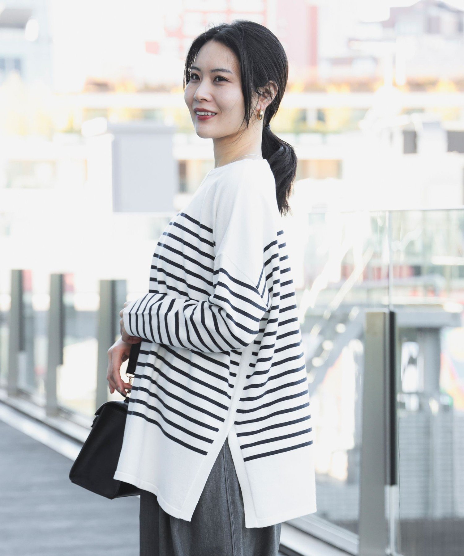 【ビームス ハート/BEAMS HEART】の【秋まで使える】ニットソー ボーダー プルオーバー 25SS(手洗い可能) 長袖 カットソー 人気、トレンドファッション・服の通販 founy(ファニー) 　ファッション　Fashion　レディースファッション　Fashion for Women　トップス・カットソー　Cut & Sew Tops　ニット　Knit Tops & Sweaters　カジュアルプルオーバー・ニットトップス　Pullovers & Knit Tops / Casual Pullovers　カットソー・ベーシックTシャツ　Cut-and-Sewn Tops / Stretch Tees & Basics　秋　Autumn　カットソー　Cut and Sewn Top　サロペット　Overalls, Salopette　シンプル　Simple, Minimal　ジャケット　Jacket, Outerwear　スラックス　Slacks, Dress Pants　スリット　Slit, Slit Detail　デニム　Denim, Jeans Material　ニットソー　Knit-Sewn, Cut & Sew Knit　人気　Popular, Best Seller　長袖　Long Sleeve, Full Sleeve　フレア　Flare, Flared　ボーダー　Border, Stripe　リラックス　Relax, Relaxed Fit　おすすめ　Recommended / Our Picks　エレガント 上品　Elegant　2025年　2025　2025春夏・S/S　Spring/Summer 2025 SS25　 other-1|ID: prp329100004648455 ipo3291000000033561406