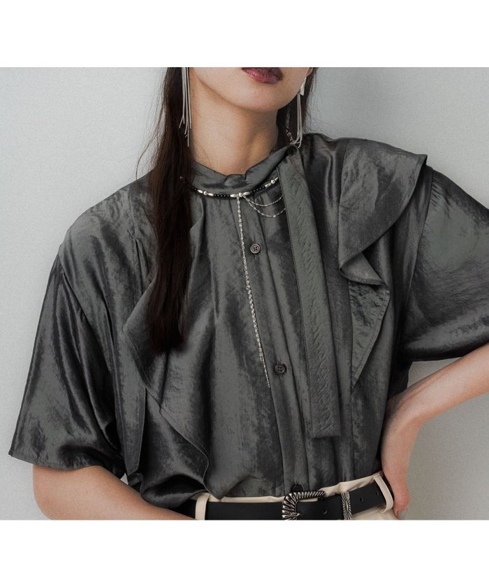 【ハレ/HARE】の【LADIES】キュプラライクブラウス インテリア・キッズ・メンズ・レディースファッション・服の通販 founy(ファニー) https://founy.com/ ファッション Fashion レディースファッション Fashion for Women トップス・カットソー Cut & Sew Tops シャツ・ブラウス・オフィスカジュアル Elegant Blouses & Button-Ups おすすめ Recommended / Our Picks ウェーブ Wavy Pattern ストレート Straight, Straight Cut ダウン Down, Puffer デニム Denim, Jeans Material フェミニン Feminine, Girly フレア Flare, Flared フロント Front, Front Design ブラウジング Blouson Silhouette, Cinched Waist ミドル Middle Length, Mid Height メタル Metal, Metal Parts エレガント 上品 Elegant 羽織 Haori, Light Jacket |ID: prp329100004648457 ipo3291000000033561486