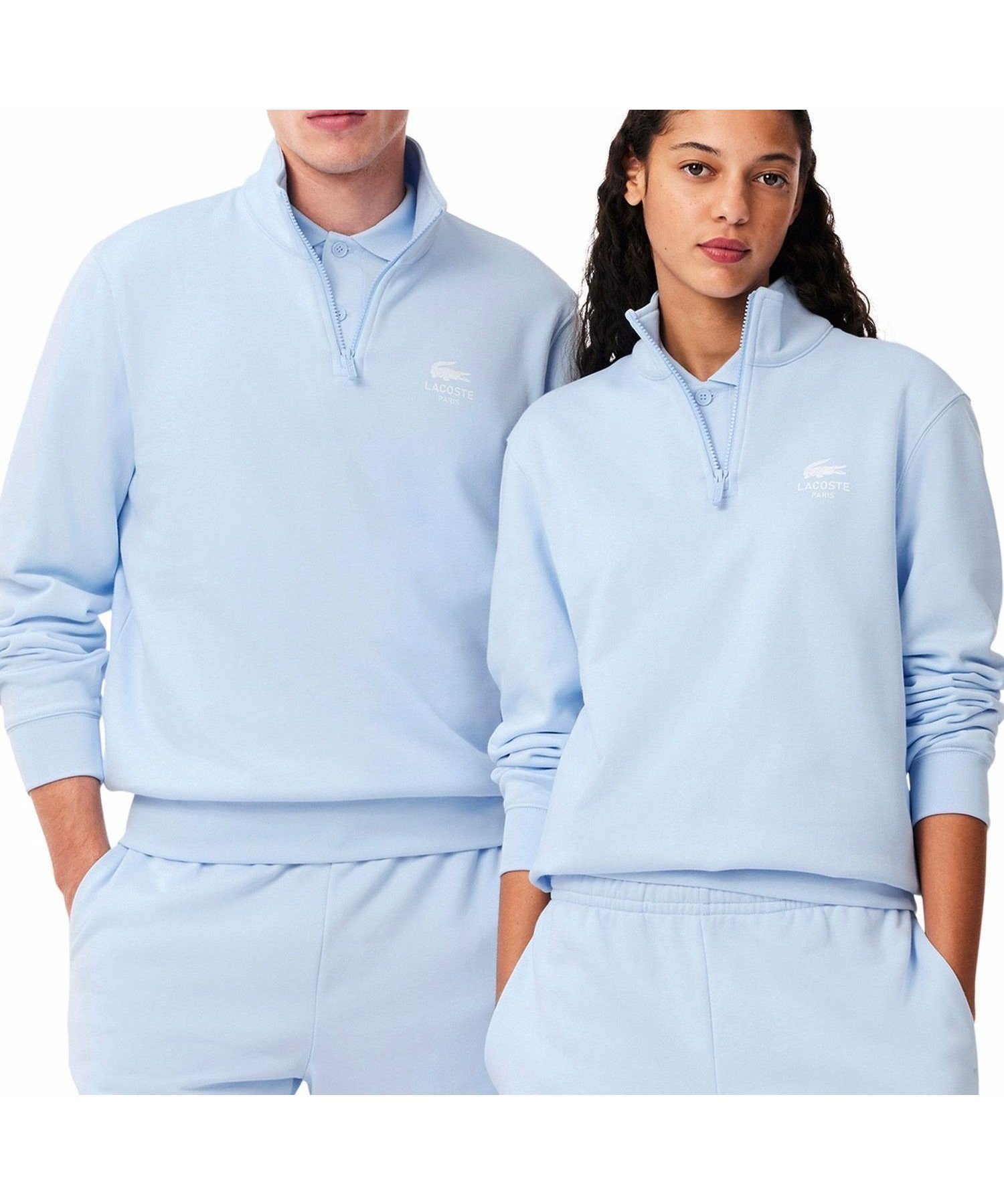【ラコステ/LACOSTE】の裏パイル地 ワンポイントプリントハーフジップスウェット トレーナー インテリア・キッズ・メンズ・レディースファッション・服の通販 founy(ファニー) 　ファッション　Fashion　レディースファッション　Fashion for Women　トップス・カットソー　Cut & Sew Tops　レディースパーカー・カジュアルフーディー　Casual Hoodies & Sweatshirts　スウェット・クルーネックトップス　Sweatshirts & Crewnecks / Relaxed Fit Sweat Tops　おすすめ　Recommended / Our Picks　エレガント 上品　Elegant　クラシック　Classic, Timeless Style　スポーツ　Sports, Activewear　スポーティ　Sporty, Casual Athletic　トレーナー　Sweatshirt, Trainer　ワンポイント　One Point, Statement Accent　吸水　Absorbent, Quick-Dry　ライトブルー|ID: prp329100004648465 ipo3291000000033561650