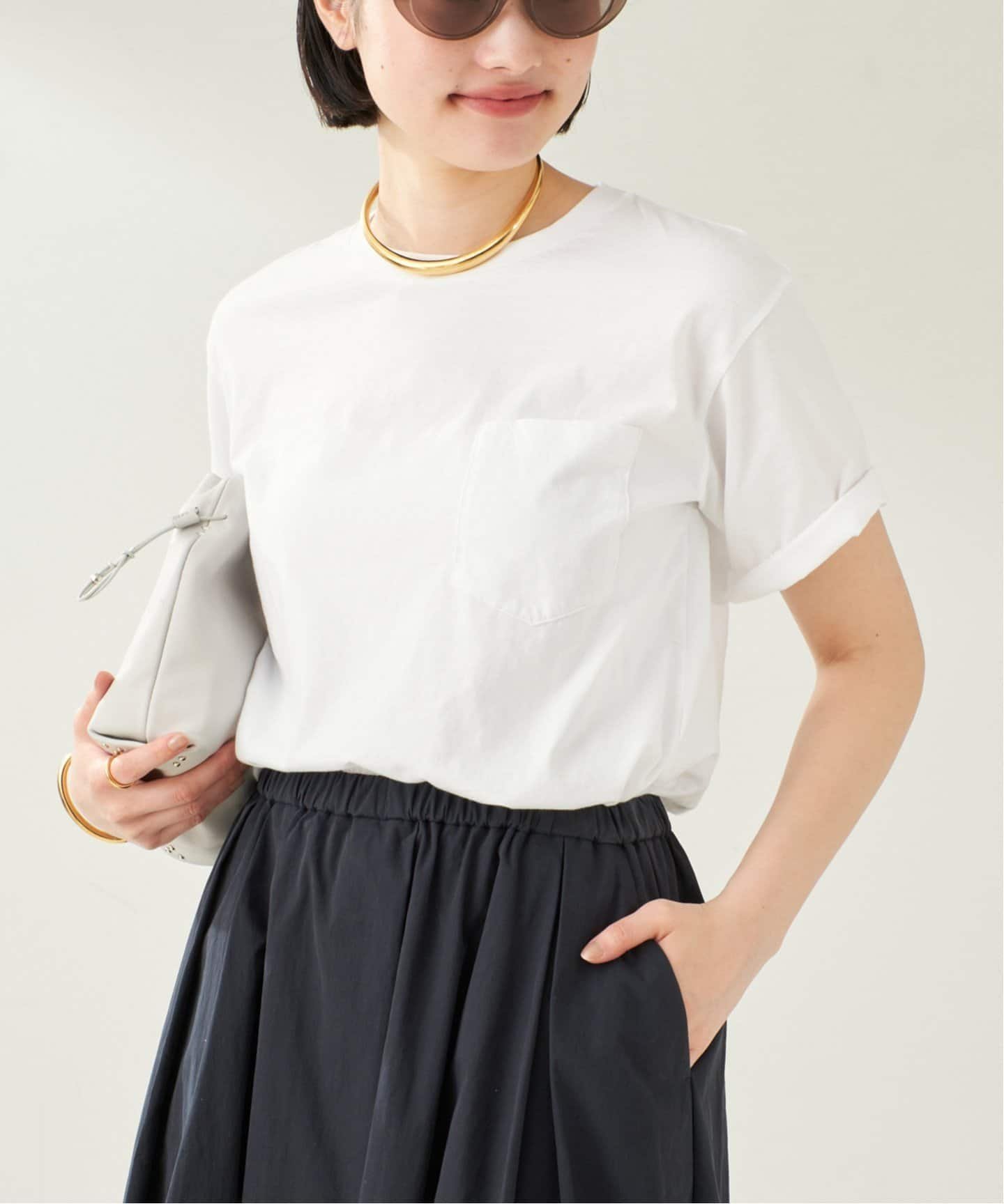 【プラージュ/Plage】のPOCKET Tシャツ インテリア・キッズ・メンズ・レディースファッション・服の通販 founy(ファニー) 　ファッション　Fashion　レディースファッション　Fashion for Women　トップス・カットソー　Cut & Sew Tops　シャツ・ブラウス・オフィスカジュアル　Elegant Blouses & Button-Ups　ロングTシャツ・Tシャツ　Longline T-Shirts & Tees　アクセサリー　Fashion Accessories　インナー　Innerwear　コンパクト　Compact, Small Size　サングラス　Sunglasses, Shades　ジャケット　Jacket, Outerwear　ポケット　Pocket, Pocket Detail　メガネ　Glasses, Eyewear　メランジ　Melange, Mixed Yarn　ホワイト|ID: prp329100004648466 ipo3291000000033561667