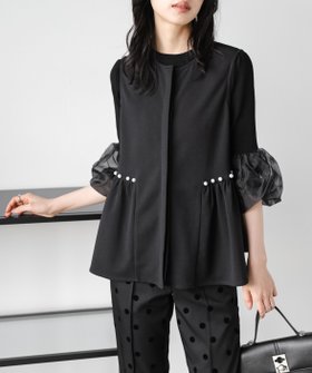 【ラジュール/Lajour】のパールペプラムジレ 人気、トレンドファッション・服の通販 founy(ファニー) ファッション Fashion レディースファッション Fashion for Women アウター Coat / Outerwear Collection トップス・カットソー Cut & Sew Tops ベスト&ジレ / 重ね着スタイル Vests & Gilets おすすめ Recommended / Our Picks オケージョン Occasion Wear ギャザー Gathered, Ruffled シンプル Simple, Minimal パール Pearl, Pearl Accent フォーマル Formal, Dressy ペプラム Peplum, Flared Hem モチーフ Motif, Design Theme エレガント 上品 Elegant 夏 Summer |ID:prp329100004648471