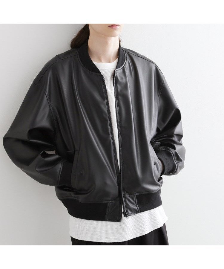 【ティーケー/tk TAKEO KIKUCHI / MEN】のシンセティックレザー MA-1 インテリア・キッズ・メンズ・レディースファッション・服の通販 founy(ファニー) 　ファッション　Fashion　メンズファッション　Fashion for Men　コンパクト　Compact, Small Size　トレンド　Trend, Trending Now　ドロップ　Drop Shoulder, Dropped Style　ポケット　Pocket, Pocket Detail　リアル　Real, Realistic　ヴィンテージ　Vintage Style　ブラック|ID: prp329100004648486 ipo3291000000033561810