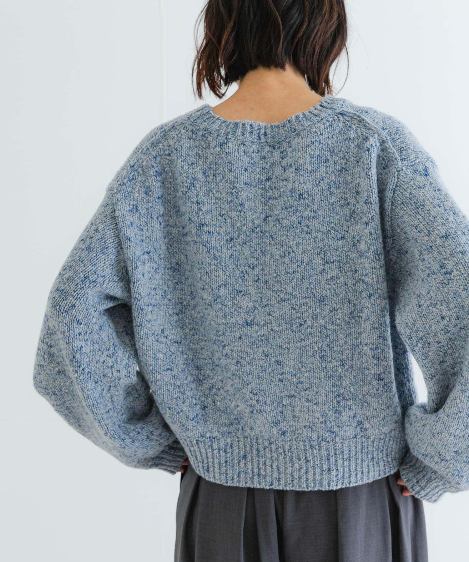 【アーバンリサーチ/URBAN RESEARCH】の『WEB限定』カラーメランジエアリークルーネックニット 人気、トレンドファッション・服の通販 founy(ファニー) 　ファッション　Fashion　レディースファッション　Fashion for Women　トップス・カットソー　Cut & Sew Tops　ニット　Knit Tops & Sweaters　2024年　2024　2024-2025秋冬・A/W　Autumn/Winter 2024–25 AW24–25　冬　Winter / This Winter　ショート　Short, Short Length　スラックス　Slacks, Dress Pants　デニム　Denim, Jeans Material　メランジ　Melange, Mixed Yarn　A/W・秋冬　Autumn/Winter　 other-1|ID: prp329100004648493 ipo3291000000033561862
