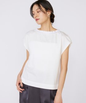 【イネド/INED】のタックフリルカットソー 人気、トレンドファッション・服の通販 founy(ファニー) ファッション Fashion レディースファッション Fashion for Women トップス・カットソー Cut & Sew Tops カットソー・ベーシックTシャツ Cut-and-Sewn Tops / Stretch Tees & Basics オーガンジー Organza Fabric コンパクト Compact, Small Size シルケット Silket, Silky Cotton スマート Smart, Elegant フェミニン Feminine, Girly ボックス Boxy, Box Shape モチーフ Motif, Design Theme リラックス Relax, Relaxed Fit ワイド Wide, Wide Fit エレガント 上品 Elegant |ID:prp329100004648634