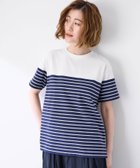 【プチ オンフルール/Petit Honfleur】の【UVカット】【接触冷感】パネルボーダーTシャツ ネイビー|ID: prp329100004648654 ipo3291000000033565193