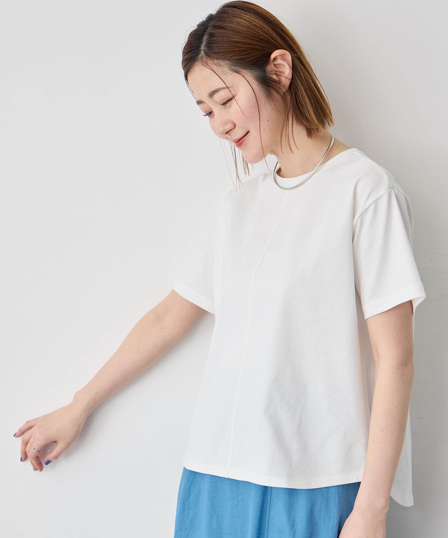 【プチ オンフルール/Petit Honfleur】のラウンドヘムTシャツ インテリア・キッズ・メンズ・レディースファッション・服の通販 founy(ファニー) 　ファッション　Fashion　レディースファッション　Fashion for Women　トップス・カットソー　Cut & Sew Tops　シャツ・ブラウス・オフィスカジュアル　Elegant Blouses & Button-Ups　ロングTシャツ・Tシャツ　Longline T-Shirts & Tees　イエロー　Yellow　ボトム　Bottoms, Lower Wear　ホワイト|ID: prp329100004648665 ipo3291000000033565637