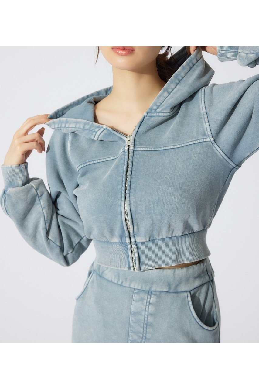 【リエンダ/rienda】のフードZIPブルゾン インテリア・キッズ・メンズ・レディースファッション・服の通販 founy(ファニー) 　ファッション　Fashion　レディースファッション　Fashion for Women　アウター　Coat / Outerwear Collection　ブルゾンジャケット・スポーティアウター　Blouson Jackets　クロップド　Cropped, Short Length　ショルダー　Shoulder, Shoulder Strap　スウェット / スエット　Sweatshirt, Sweatwear　ストレッチ　Stretch, Stretchy Fabric　トレンド　Trend, Trending Now　ドロップ　Drop Shoulder, Dropped Style　ブルゾン　Blouson, Bomber Jacket　ボトム　Bottoms, Lower Wear　無地　Plain, Solid Color　リラックス　Relax, Relaxed Fit　再入荷　Restock / Back in Stock　おすすめ　Recommended / Our Picks　BLU|ID: prp329100004648687 ipo3291000000033566610