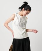 【ビューティ&ユース ユナイテッドアローズ/BEAUTY&YOUTH / UNITED ARROWS】の【WEB限定】グリッタートロンプルイユ ノースリーブTシャツ WHITE|ID: prp329100004648709 ipo3291000000033567387