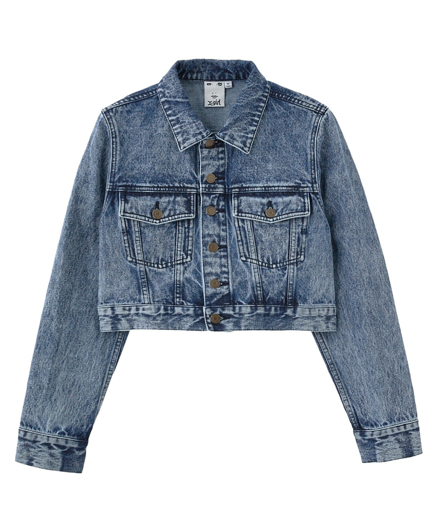 【エックスガール/X-girl】のX-girl/EMBOS DENIM JACKET インテリア・キッズ・メンズ・レディースファッション・服の通販 founy(ファニー) 　ファッション　Fashion　レディースファッション　Fashion for Women　アウター　Coat / Outerwear Collection　レディースジャケット・軽アウター　Jackets　コンパクト　Compact, Small Size　今季　This Season, Current Season　ジャケット　Jacket, Outerwear　デニム　Denim, Jeans Material　長袖　Long Sleeve, Full Sleeve　ブルゾン　Blouson, Bomber Jacket　ミリタリー　Military, Army Style　ルーズ　Loose, Oversized　おすすめ　Recommended / Our Picks　旅行　Travel　LtINDIGO|ID: prp329100004648735 ipo3291000000033568277