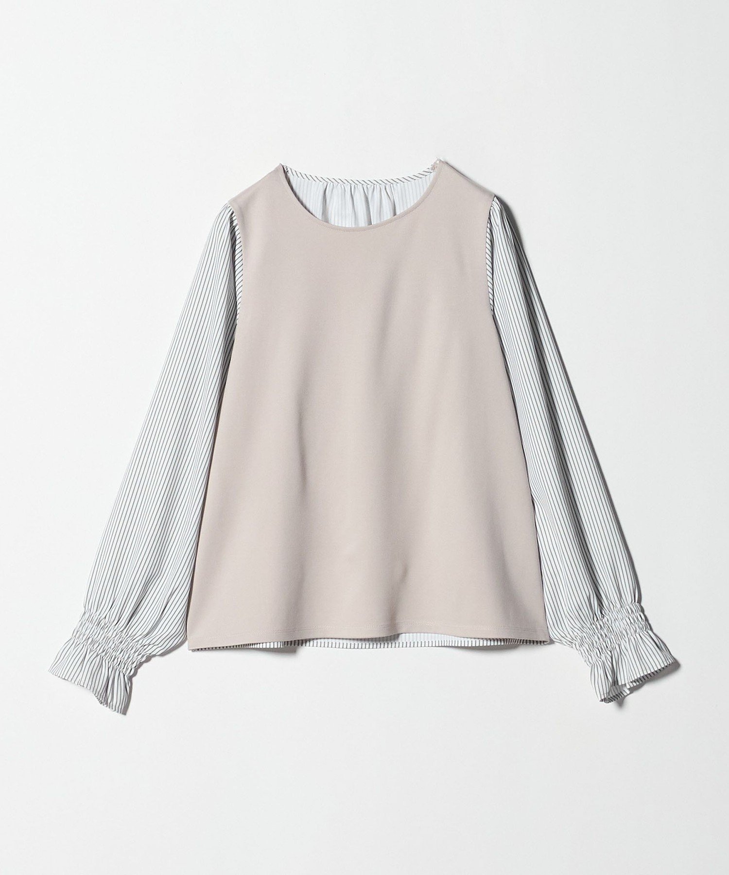 【ユナイテッドアローズ/UNITED ARROWS】のカット*サテン キャンディスリーブトップス A DAY IN THE LIFE インテリア・キッズ・メンズ・レディースファッション・服の通販 founy(ファニー) 　ファッション　Fashion　レディースファッション　Fashion for Women　トップス・カットソー　Cut & Sew Tops　カットソー　Cut and Sewn Top　サテン　Satin, Glossy Fabric　ストライプ　Stripe, Striped Pattern　スリーブ　Sleeve, Long Sleeve / Short Sleeve　ワイド　Wide, Wide Fit　ビジネス 仕事 通勤　Business / Work / Commuting　NATURAL|ID: prp329100004648776 ipo3291000000033569287