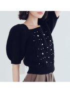 【リリーブラウン/Lily Brown】の【WEB限定カラー】 L.B CANDY STOCK シフォンリボンビジューニットトップス 人気、トレンドファッション・服の通販 founy(ファニー) ファッション Fashion レディースファッション Fashion for Women トップス・カットソー Cut & Sew Tops ニット Knit Tops & Sweaters thumbnail 【WEB限定カラー】BLK[009]|ID: prp329100004648785 ipo3291000000033569468