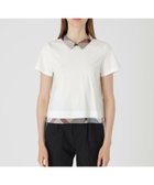 【ブルーレーベル クレストブリッジ/BLUE LABEL CRESTBRIDGE】のピマコットンプレーティング天竺パーシャルチェックカットソー 人気、トレンドファッション・服の通販 founy(ファニー) ファッション Fashion レディースファッション Fashion for Women トップス・カットソー Cut & Sew Tops カットソー・ベーシックTシャツ Cut-and-Sewn Tops / Stretch Tees & Basics カットソー Cut and Sewn Top コンビ Combo, Combination Style ボトム Bottoms, Lower Wear thumbnail ホワイト|ID: prp329100004648863 ipo3291000000033571171