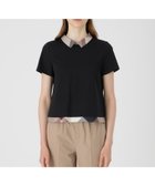 【ブルーレーベル クレストブリッジ/BLUE LABEL CRESTBRIDGE】のピマコットンプレーティング天竺パーシャルチェックカットソー 人気、トレンドファッション・服の通販 founy(ファニー) ファッション Fashion レディースファッション Fashion for Women トップス・カットソー Cut & Sew Tops カットソー・ベーシックTシャツ Cut-and-Sewn Tops / Stretch Tees & Basics カットソー Cut and Sewn Top コンビ Combo, Combination Style ボトム Bottoms, Lower Wear thumbnail ブラック|ID: prp329100004648863 ipo3291000000033571172