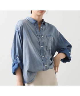 【グレディブリリアン/Gready Brilliant】のGready Brilliant/1_シアーデニムシャツLS 人気、トレンドファッション・服の通販 founy(ファニー) ファッション Fashion レディースファッション Fashion for Women トップス・カットソー Cut & Sew Tops シャツ・ブラウス・オフィスカジュアル Elegant Blouses & Button-Ups シアー Sheer, See-Through デニム Denim, Jeans Material ロング Long, Long-Length ロールアップ Roll-Up, Cuffed Hem |ID:prp329100004648887