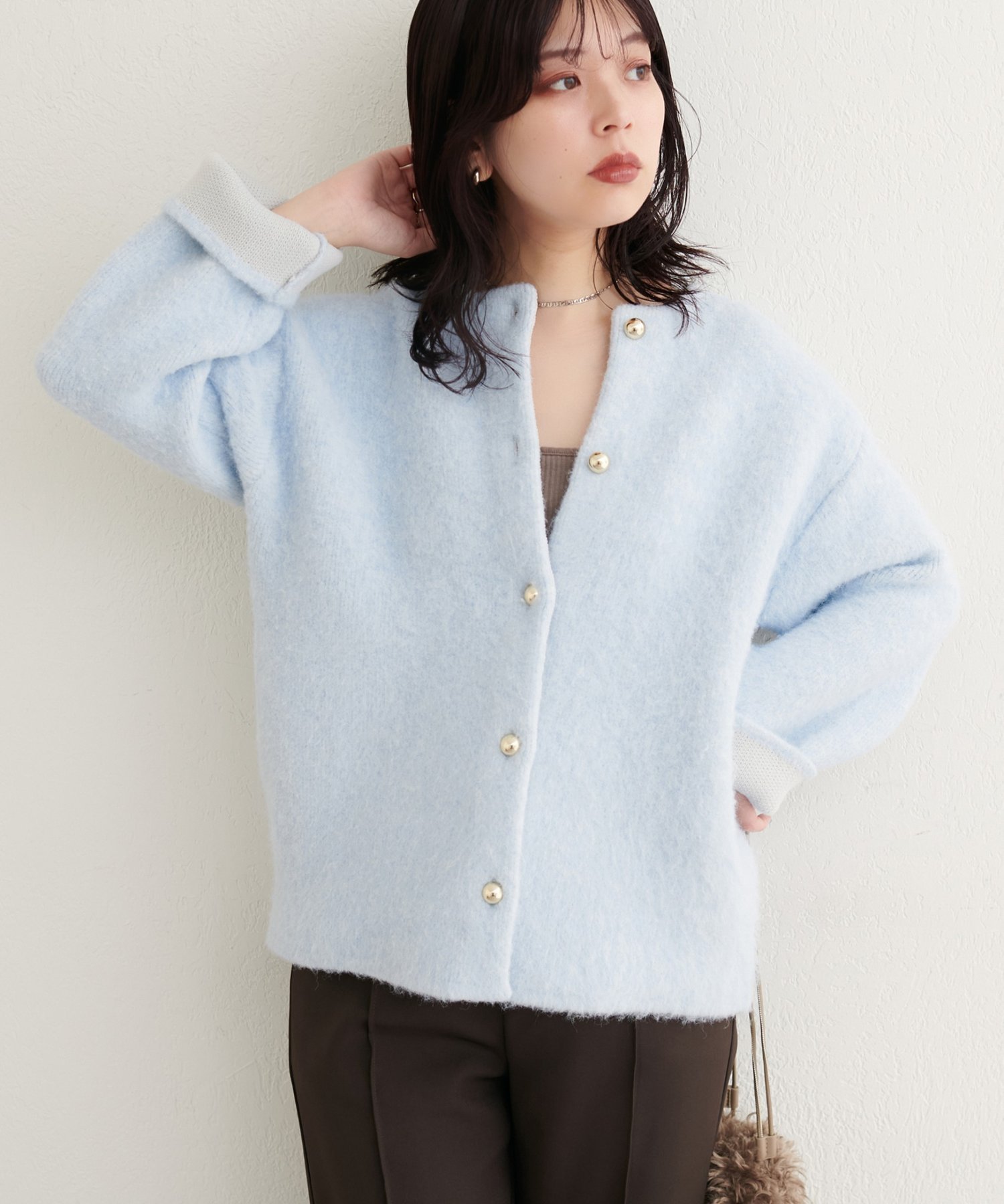 【ナチュラルクチュール/natural couture】の【WEB限定】Wフェイス配色ニットジャケット インテリア・キッズ・メンズ・レディースファッション・服の通販 founy(ファニー) 　ファッション　Fashion　レディースファッション　Fashion for Women　アウター　Coat / Outerwear Collection　レディースジャケット・軽アウター　Jackets　インナー　Innerwear　カーディガン　Cardigan, Knitwear　ジャケット　Jacket, Outerwear　セットアップ　Set-Up, Coordinated Outfit　タートルネック　Turtleneck, High Neck　デニム　Denim, Jeans Material　フェイス　Face, Facial Design　ポケット　Pocket, Pocket Detail　リラックス　Relax, Relaxed Fit　A/W・秋冬　Autumn/Winter　おすすめ　Recommended / Our Picks　エレガント 上品　Elegant　2025年　2025　2025-2026秋冬・A/W　Autumn/Winter 2025–26 AW25–26　サックスブルー|ID: prp329100004648888 ipo3291000000033796314