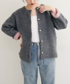 【ナチュラルクチュール/natural couture】の【WEB限定】Wフェイス配色ニットジャケット チャコールグレー|ID: prp329100004648888 ipo3291000000034519778