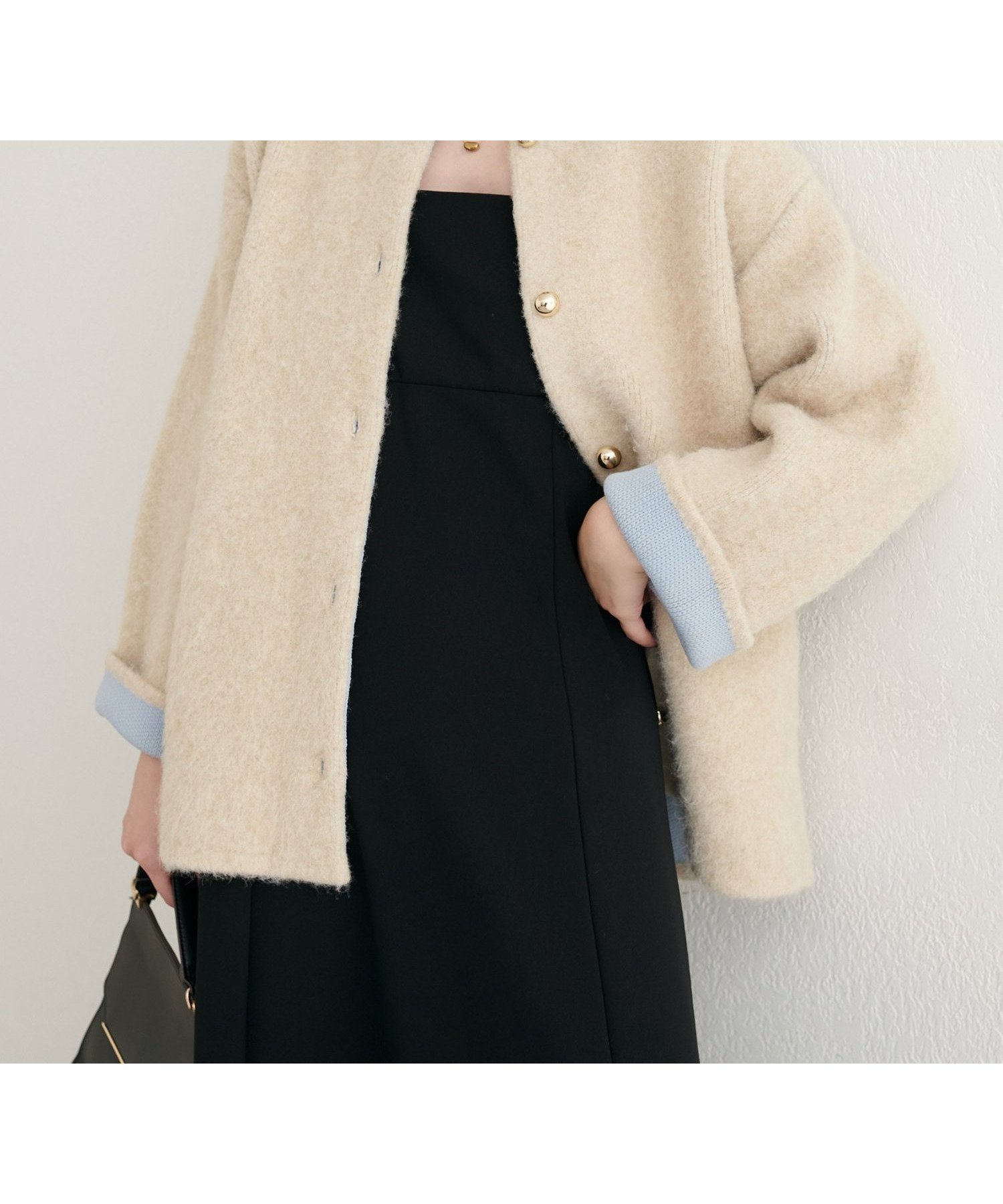 【ナチュラルクチュール/natural couture】の【WEB限定】Wフェイス配色ニットジャケット インテリア・キッズ・メンズ・レディースファッション・服の通販 founy(ファニー) 　ファッション　Fashion　レディースファッション　Fashion for Women　アウター　Coat / Outerwear Collection　レディースジャケット・軽アウター　Jackets　インナー　Innerwear　カーディガン　Cardigan, Knitwear　ジャケット　Jacket, Outerwear　セットアップ　Set-Up, Coordinated Outfit　タートルネック　Turtleneck, High Neck　デニム　Denim, Jeans Material　フェイス　Face, Facial Design　ポケット　Pocket, Pocket Detail　リラックス　Relax, Relaxed Fit　A/W・秋冬　Autumn/Winter　再入荷　Restock / Back in Stock　おすすめ　Recommended / Our Picks　エレガント 上品　Elegant　2025年　2025　2025-2026秋冬・A/W　Autumn/Winter 2025–26 AW25–26　ライトベージュ|ID: prp329100004648888 ipo3291000000034519784