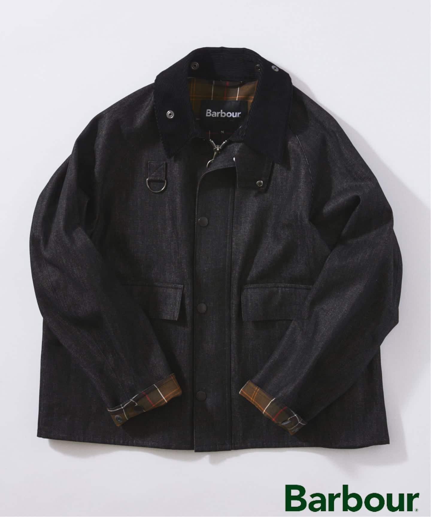 【ジャーナルスタンダード レリューム/JOURNAL STANDARD relume / MEN】のBARBOUR / バブアー 別注 デニム スぺイジャケット インテリア・キッズ・メンズ・レディースファッション・服の通販 founy(ファニー) 　ファッション　Fashion　メンズファッション　Fashion for Men　アウトドア　Outdoor Clothing　クラシック　Classic, Timeless Style　ストレート　Straight, Straight Cut　チェック　Check, Plaid, Tartan　デニム　Denim, Jeans Material　定番　Standard, Basic Item　別注　Limited Edition, Custom Order　モダン　Modern, Contemporary　リラックス　Relax, Relaxed Fit　ワーク　Workwear, Utility Style　ブラック|ID: prp329100004648915 ipo3291000000033572279