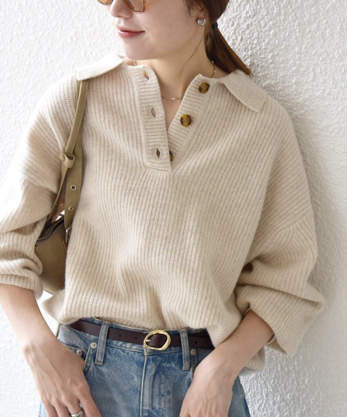 【シップス フォー ウィメン/SHIPS】のSHIPS any 手洗い可能 AQUA カシミヤ ミックス ポロ ニット インテリア・キッズ・メンズ・レディースファッション・服の通販 founy(ファニー) https://founy.com/ ファッション Fashion レディースファッション Fashion for Women トップス・カットソー Cut & Sew Tops ニット Knit Tops & Sweaters イエロー Yellow インナー Innerwear 洗える Machine Washable 畦 Ribbed Knit クラシカル Classical, Vintage-Inspired シンプル Simple, Minimal デニム Denim, Jeans Material 人気 Popular, Best Seller バランス Balance, Style Balance ボトム Bottoms, Lower Wear ポロシャツ Polo Shirt, Collared Tee ミックス Mix, Mixed Style ロング Long, Long-Length おすすめ Recommended / Our Picks 2025年 2025 2025-2026秋冬・A/W Autumn/Winter 2025–26 AW25–26 |ID: prp329100004648920 ipo3291000000034833106