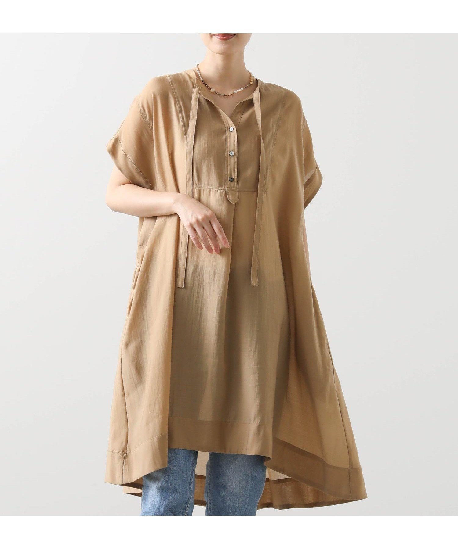 【グレディブリリアン/Gready Brilliant】のタイ付きブザムフレンチスリーブブラウスCH 人気、トレンドファッション・服の通販 founy(ファニー) 　ファッション　Fashion　レディースファッション　Fashion for Women　トップス・カットソー　Cut & Sew Tops　シャツ・ブラウス・オフィスカジュアル　Elegant Blouses & Button-Ups　チュニック　Tunic, Long Top　エレガント 上品　Elegant　人気　Popular, Best Seller　定番　Standard, Basic Item　 other-1|ID: prp329100004648926 ipo3291000000033572573
