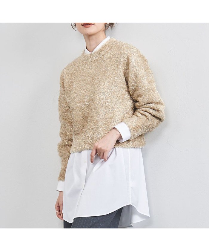 【ユナイテッドアローズ/UNITED ARROWS】のグリッターラメ クルーネック ニット インテリア・キッズ・メンズ・レディースファッション・服の通販 founy(ファニー) https://founy.com/ ファッション Fashion レディースファッション Fashion for Women トップス・カットソー Cut & Sew Tops ニット Knit Tops & Sweaters おすすめ Recommended / Our Picks カーディガン Cardigan, Knitwear コンパクト Compact, Small Size シンプル Simple, Minimal フェザーヤーン Feather Yarn, Fluffy Yarn ベスト Vest, Waistcoat |ID: prp329100004648976 ipo3291000000033573722