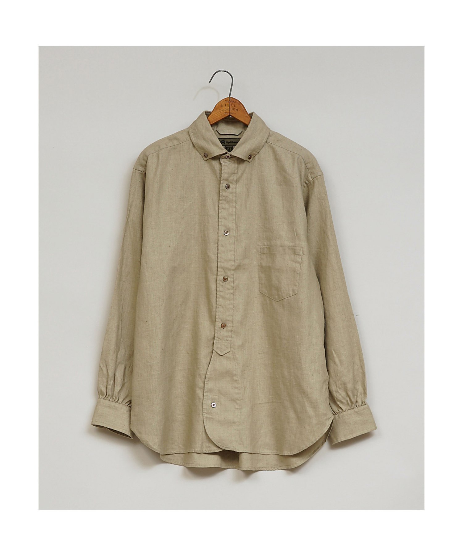 【ナイジェルケーボン/NIGEL CABOURN / MEN】のMAN / ブリティッシュオフィサーズシャツ - ヘンプホースクロス インテリア・キッズ・メンズ・レディースファッション・服の通販 founy(ファニー) 　ファッション　Fashion　メンズファッション　Fashion for Men　ファブリック　Fabric, Textile　ベージュ|ID: prp329100004648992 ipo3291000000033573947