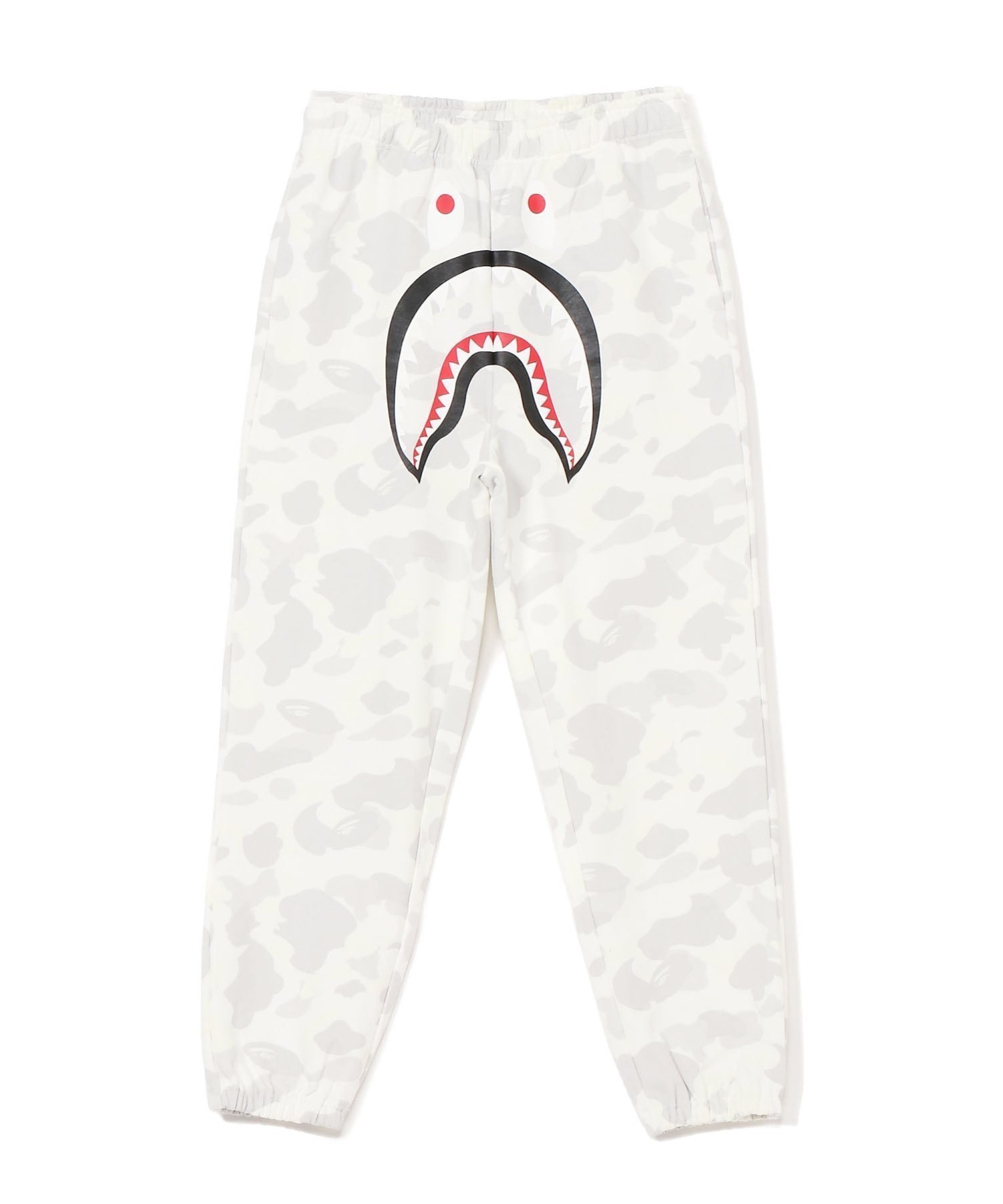 【アベイシングエイプ/A BATHING APE / MEN】のCITY CAMO SHARK RELAXED FIT SWEATPANTS インテリア・キッズ・メンズ・レディースファッション・服の通販 founy(ファニー) 　ファッション　Fashion　メンズファッション　Fashion for Men　ボトムス　Bottoms　ドローコード　Drawcord, Drawstring Cord　フロント　Front, Front Design　プリント　Print, Printed Pattern　モチーフ　Motif, Design Theme　ラバー　Rubber, Rubber Sole　WHITE|ID: prp329100004649010 ipo3291000000033574306