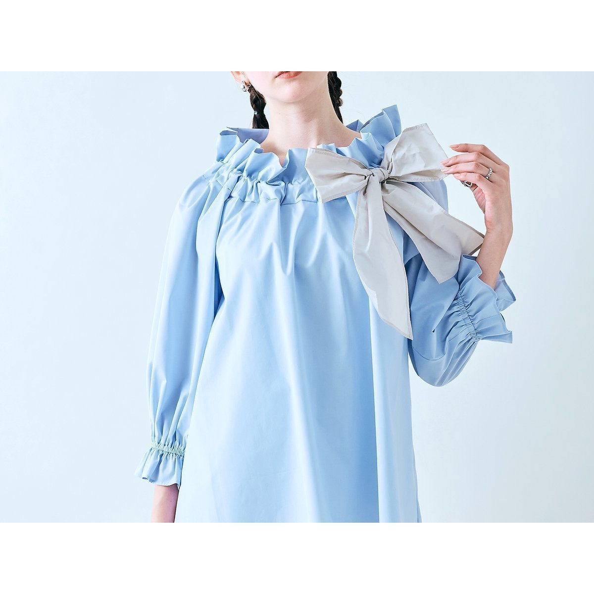 【ローズティアラ/Rose Tiara】のビックリボンプルオーバー/M-StyleLuxeコラボ 人気、トレンドファッション・服の通販 founy(ファニー) 　ファッション　Fashion　レディースファッション　Fashion for Women　トップス・カットソー　Cut & Sew Tops　カジュアルプルオーバー・ニットトップス　Pullovers & Knit Tops / Casual Pullovers　コラボ　Collaboration, Collab　スタンダード　Standard, Basic　スマート　Smart, Elegant　チェック　Check, Plaid, Tartan　バランス　Balance, Style Balance　フェミニン　Feminine, Girly　フリル　Frill, Ruffle　プリント　Print, Printed Pattern　ポケット　Pocket, Pocket Detail　リボン　Ribbon, Bow　 other-1|ID: prp329100004649273 ipo3291000000033578840