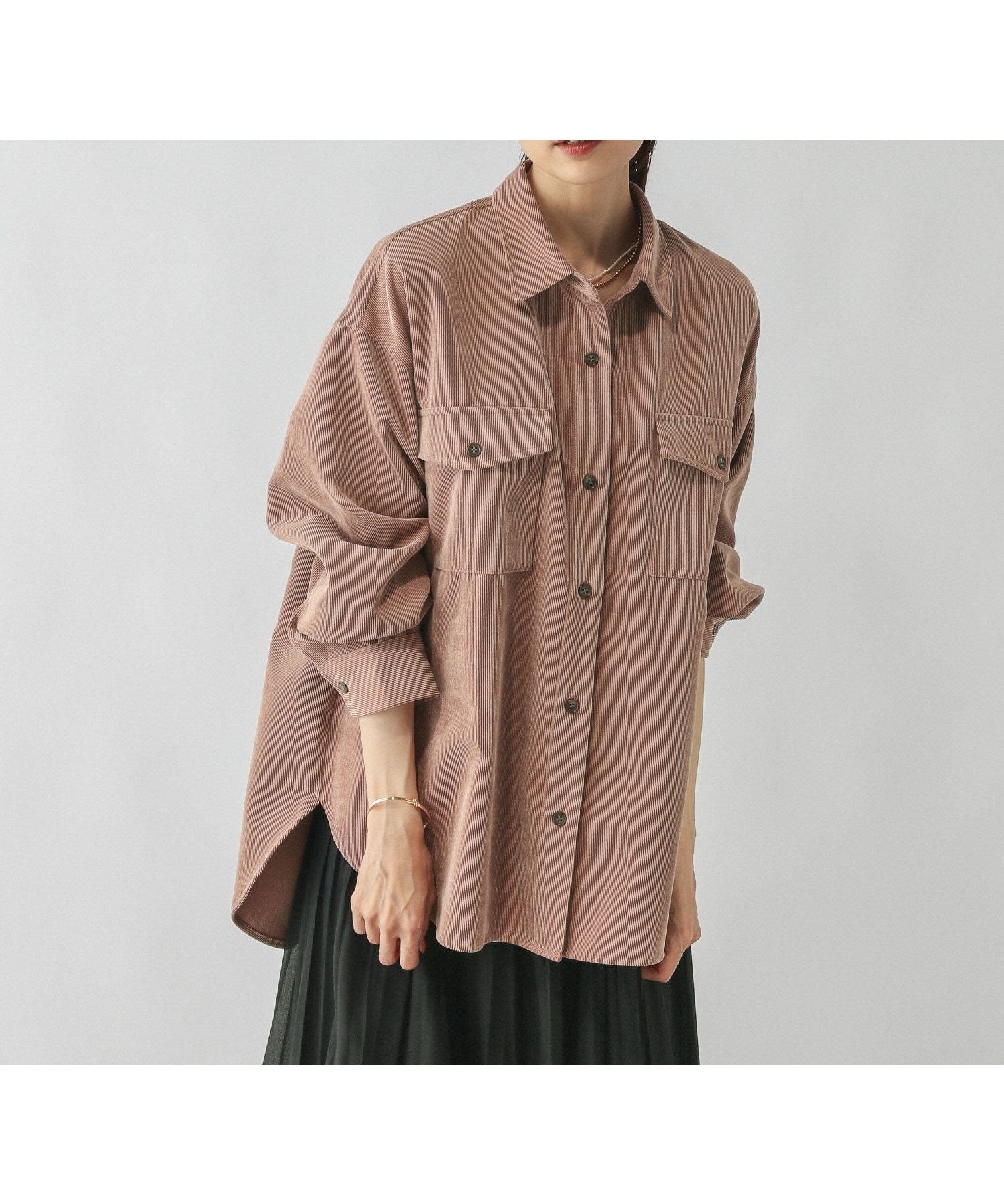 【グローバルワーク/GLOBAL WORK】のイージーケアコーデュロイシャツ/499701 人気、トレンドファッション・服の通販 founy(ファニー) 　ファッション　Fashion　レディースファッション　Fashion for Women　トップス・カットソー　Cut & Sew Tops　シャツ・ブラウス・オフィスカジュアル　Elegant Blouses & Button-Ups　コーデュロイ　Corduroy, Cord Fabric　セットアップ　Set-Up, Coordinated Outfit　バランス　Balance, Style Balance　フレア　Flare, Flared　ボトム　Bottoms, Lower Wear　 other-1|ID: prp329100004649301 ipo3291000000034406313