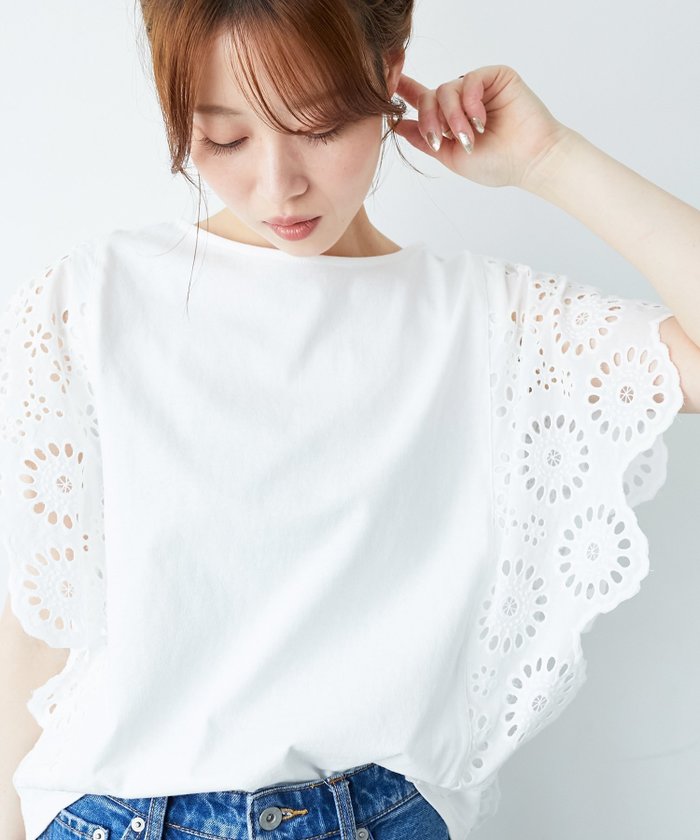 【ルクールブラン/le.coeur blanc】の《手洗い可能》スカラップレーススリーブカットソー インテリア・キッズ・メンズ・レディースファッション・服の通販 founy(ファニー) https://founy.com/ ファッション Fashion レディースファッション Fashion for Women トップス・カットソー Cut & Sew Tops カットソー・ベーシックTシャツ Cut-and-Sewn Tops / Stretch Tees & Basics おすすめ Recommended / Our Picks カットソー Cut and Sewn Top シンプル Simple, Minimal スカラップ Scallop, Scalloped Edge スリーブ Sleeve, Long Sleeve / Short Sleeve フレア Flare, Flared レース Lace, Lace Fabric |ID: prp329100004649327 ipo3291000000033579855