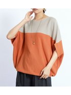 【ヴァン/Vin】のバイカラードルマンワイドニット ダークオレンジ|ID: prp329100004649337 ipo3291000000033579977