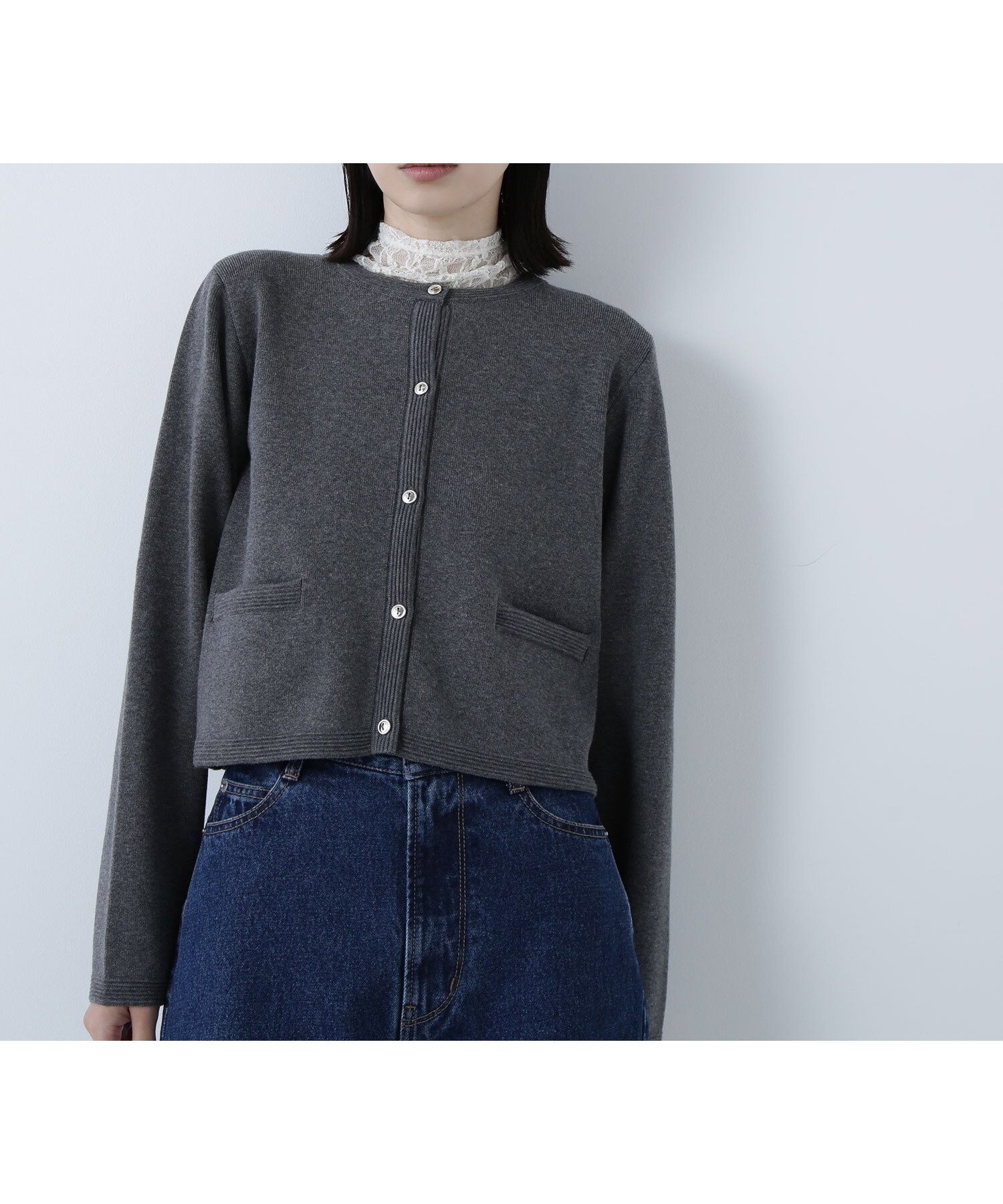 【ナチュラル ビューティー ベーシック/NATURAL BEAUTY BASIC】のシルクブレンドカーディガン インテリア・キッズ・メンズ・レディースファッション・服の通販 founy(ファニー) ファッション Fashion レディースファッション Fashion for Women トップス・カットソー Cut & Sew Tops カーディガン・羽織り Layered Style Cardigans カーディガン Cardigan, Knitwear コンパクト Compact, Small Size シルク Silk, 100% Silk ポケット Pocket, Pocket Detail 秋 Autumn グレー2|ID: prp329100004649343 ipo3291000000034316087