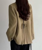 【ジュノア/JUNOAH】のcallautia バックリボンテーラードジャケット ライトベージュ|ID: prp329100004649450 ipo3291000000033898195