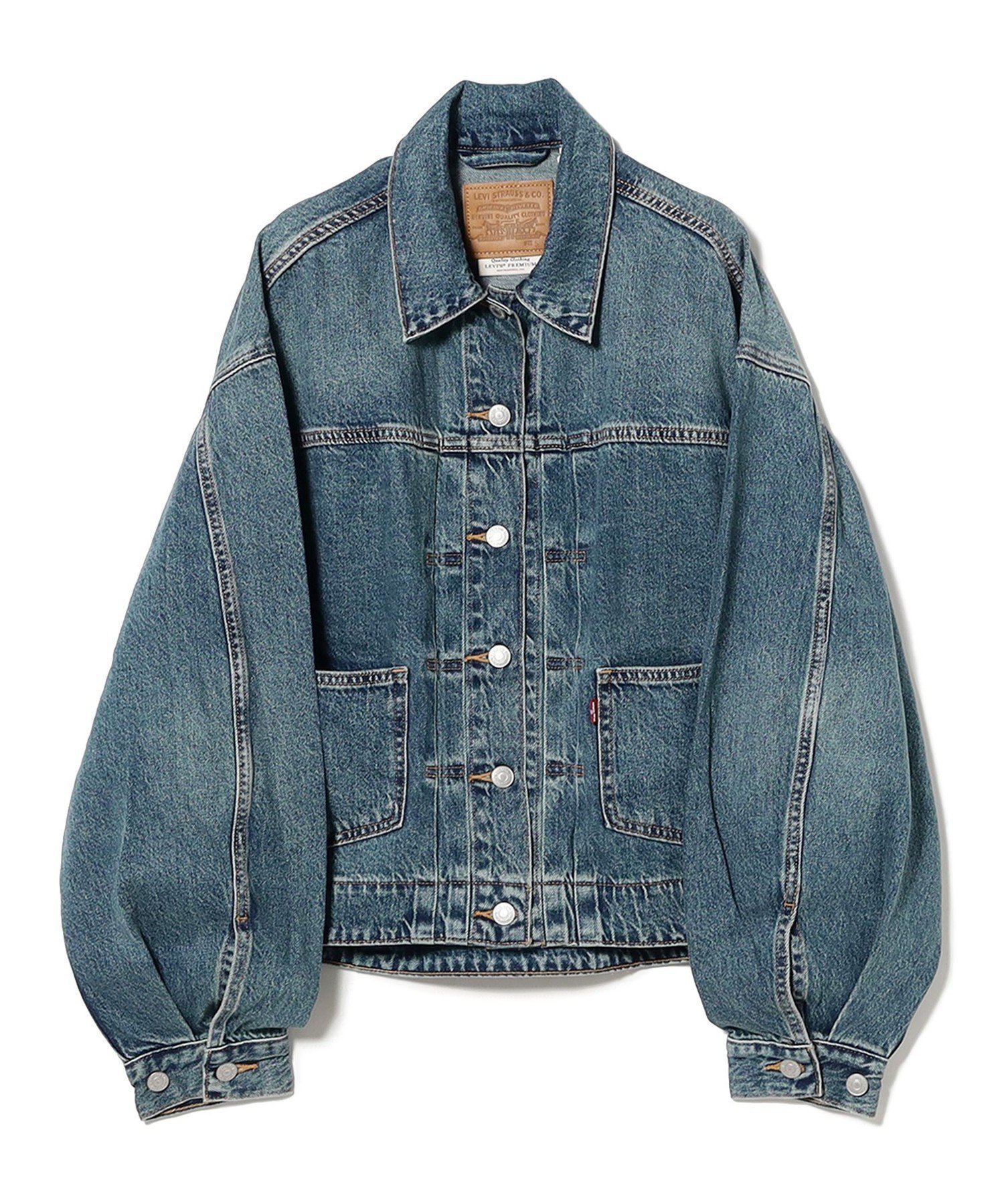 【ビーミングライフストアバイビームス/B:MING LIFE STORE by BEAMS】のLEVI S / バルーン スリーブ トラッカー ジャケット 人気、トレンドファッション・服の通販 founy(ファニー) 　ファッション　Fashion　レディースファッション　Fashion for Women　アウター　Coat / Outerwear Collection　レディースジャケット・軽アウター　Jackets　クラシック　Classic, Timeless Style　ジャケット　Jacket, Outerwear　スリーブ　Sleeve, Long Sleeve / Short Sleeve　デニム　Denim, Jeans Material　トレンド　Trend, Trending Now　バルーン　Balloon, Balloon Silhouette　フェミニン　Feminine, Girly　リラックス　Relax, Relaxed Fit　ヴィンテージ　Vintage Style　エレガント 上品　Elegant　 other-1|ID: prp329100004649456 ipo3291000000033581406