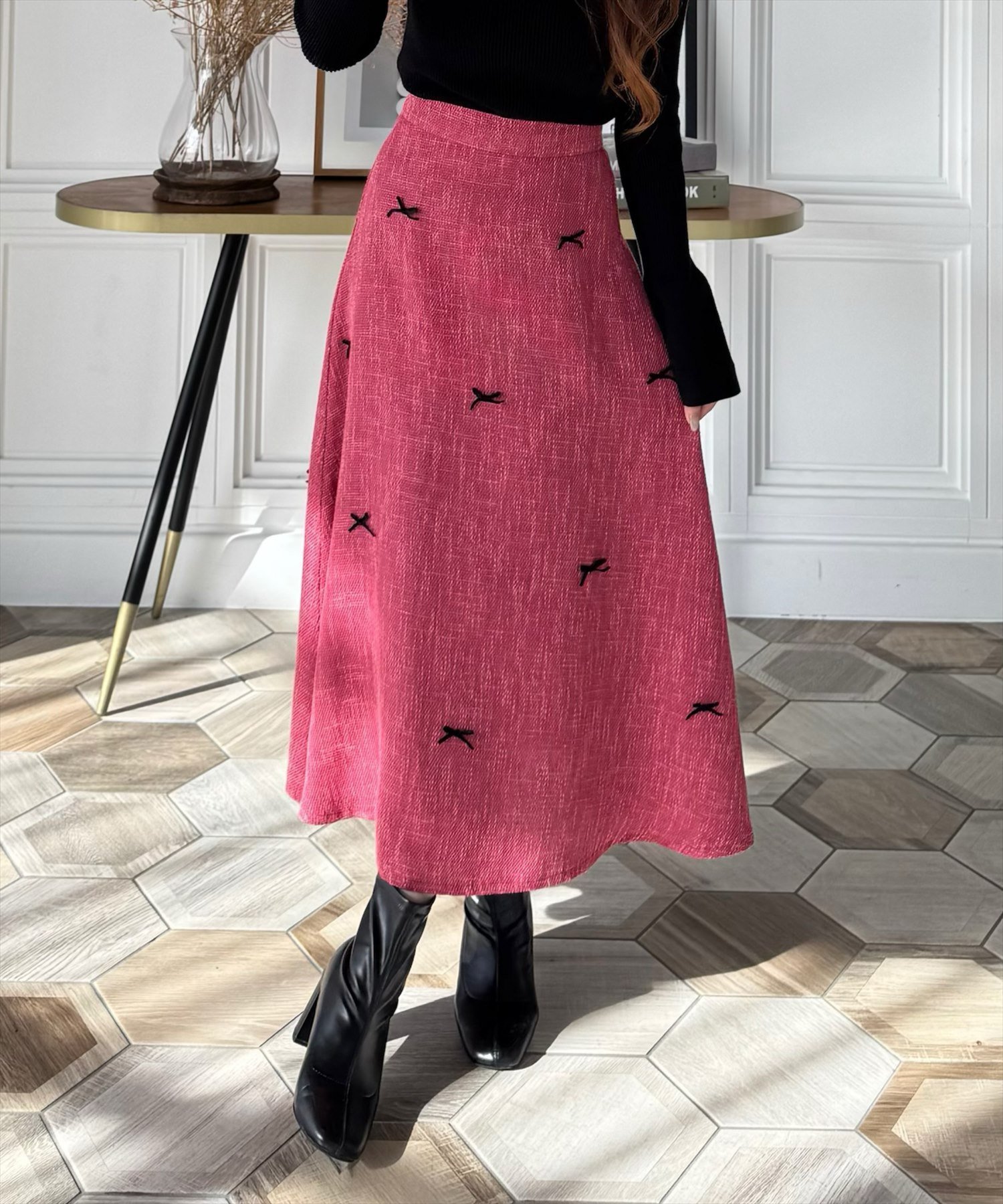 【クリア/clear】のリボンモチーフツイードロングフレアスカート インテリア・キッズ・メンズ・レディースファッション・服の通販 founy(ファニー) 　ファッション　Fashion　レディースファッション　Fashion for Women　スカート　Skirts　Aライン・フレアスカート　A-Line & Flared Skirts　おすすめ　Recommended / Our Picks　ショート　Short, Short Length　ツイード　Twill, Twill Weave　トレンド　Trend, Trending Now　フレア　Flare, Flared　リボン　Ribbon, Bow　A/W・秋冬　Autumn/Winter　RD|ID: prp329100004649498 ipo3291000000033581836