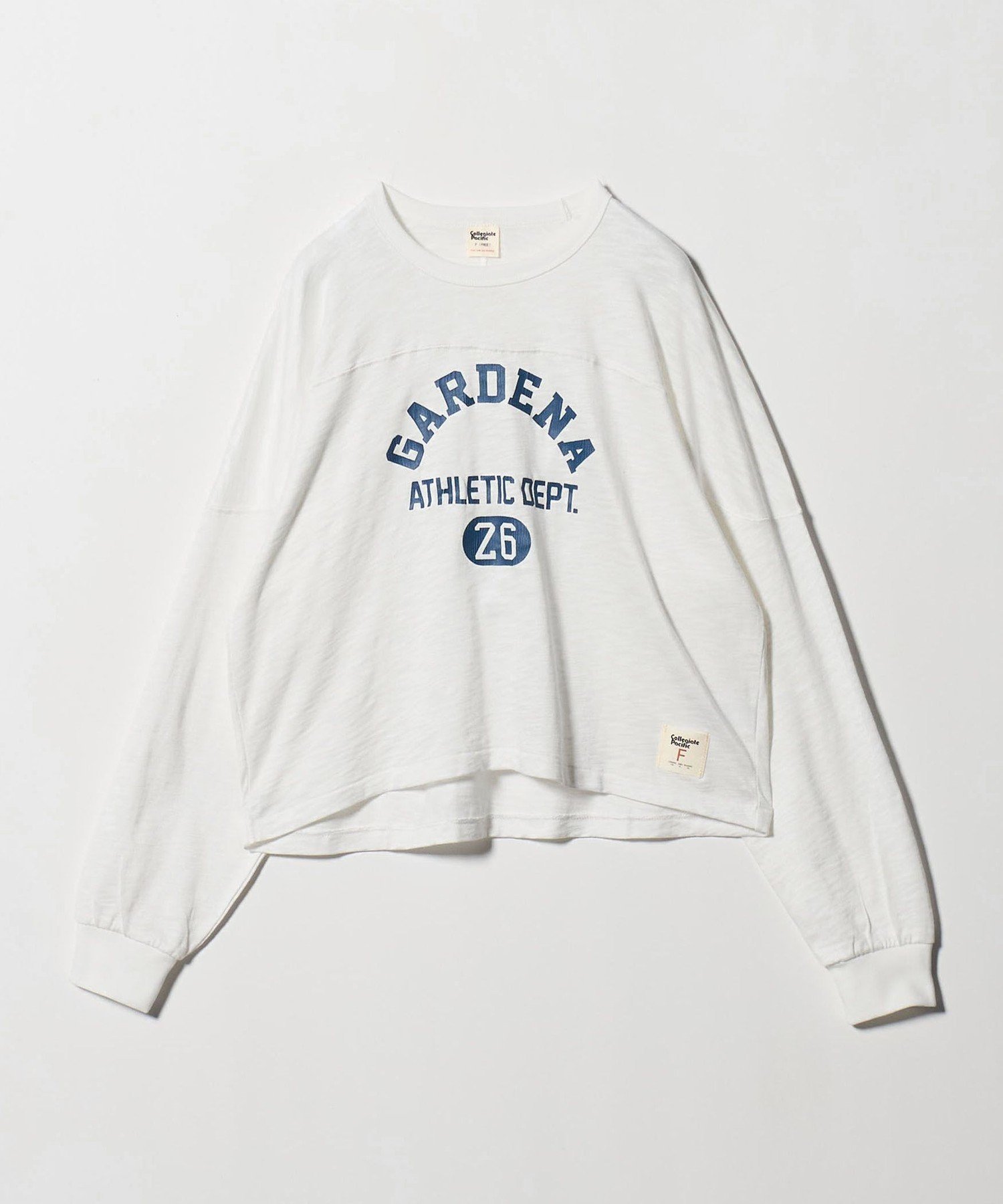 【ビューティ&ユース ユナイテッドアローズ/BEAUTY&YOUTH / UNITED ARROWS】の【別注】 Collegiate Pacific フットボール ロングスリーブTシャツ インテリア・キッズ・メンズ・レディースファッション・服の通販 founy(ファニー) 　ファッション　Fashion　レディースファッション　Fashion for Women　トップス・カットソー　Cut & Sew Tops　シャツ・ブラウス・オフィスカジュアル　Elegant Blouses & Button-Ups　ロングTシャツ・Tシャツ　Longline T-Shirts & Tees　ヴィンテージ　Vintage Style　グラフィック　Graphic, Graphic Design　ショート　Short, Short Length　スリーブ　Sleeve, Long Sleeve / Short Sleeve　デニム　Denim, Jeans Material　フェルト　Felt, Felt Fabric　プリント　Print, Printed Pattern　ボトム　Bottoms, Lower Wear　別注　Limited Edition, Custom Order　ロング　Long, Long-Length　ワイド　Wide, Wide Fit　おすすめ　Recommended / Our Picks　OFF WHITE|ID: prp329100004649502 ipo3291000000033581912