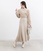 【ランダ/RANDA】のフェザードッキングニットワンピース BEIGE|ID: prp329100004649647 ipo3291000000033585847
