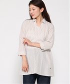 【クロコダイル/CROCODILE】のストライプ スキッパー チュニック 人気、トレンドファッション・服の通販 founy(ファニー) ファッション Fashion レディースファッション Fashion for Women トップス・カットソー Cut & Sew Tops シャーリング Shirring, Ruched シンプル Simple, Minimal スキッパー Skipper, Open Collar ストライプ Stripe, Striped Pattern チュニック Tunic, Long Top thumbnail ベージュ|ID: prp329100004649671 ipo3291000000033586268