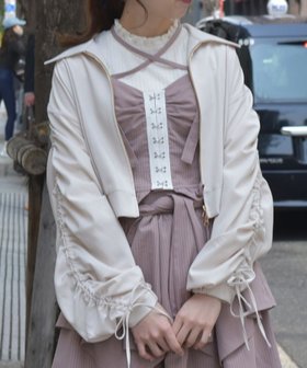【アクシーズファム/axes femme】のドロストスリーブシャツブルゾン 人気、トレンドファッション・服の通販 founy(ファニー) ファッション Fashion レディースファッション Fashion for Women アウター Coat / Outerwear Collection ブルゾンジャケット・スポーティアウター Blouson Jackets トップス・カットソー Cut & Sew Tops シャツ・ブラウス・オフィスカジュアル Elegant Blouses & Button-Ups スタイリッシュ Stylish, Fashionable パイピング Piping, Trim Design ブルゾン Blouson, Bomber Jacket ワンポイント One Point, Statement Accent |ID:prp329100004649675