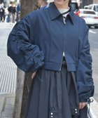 【アクシーズファム/axes femme】のドロストスリーブシャツブルゾン 人気、トレンドファッション・服の通販 founy(ファニー) ファッション Fashion レディースファッション Fashion for Women アウター Coat / Outerwear Collection ブルゾンジャケット・スポーティアウター Blouson Jackets トップス・カットソー Cut & Sew Tops シャツ・ブラウス・オフィスカジュアル Elegant Blouses & Button-Ups スタイリッシュ Stylish, Fashionable パイピング Piping, Trim Design ブルゾン Blouson, Bomber Jacket ワンポイント One Point, Statement Accent thumbnail 紺|ID: prp329100004649675 ipo3291000000033586302