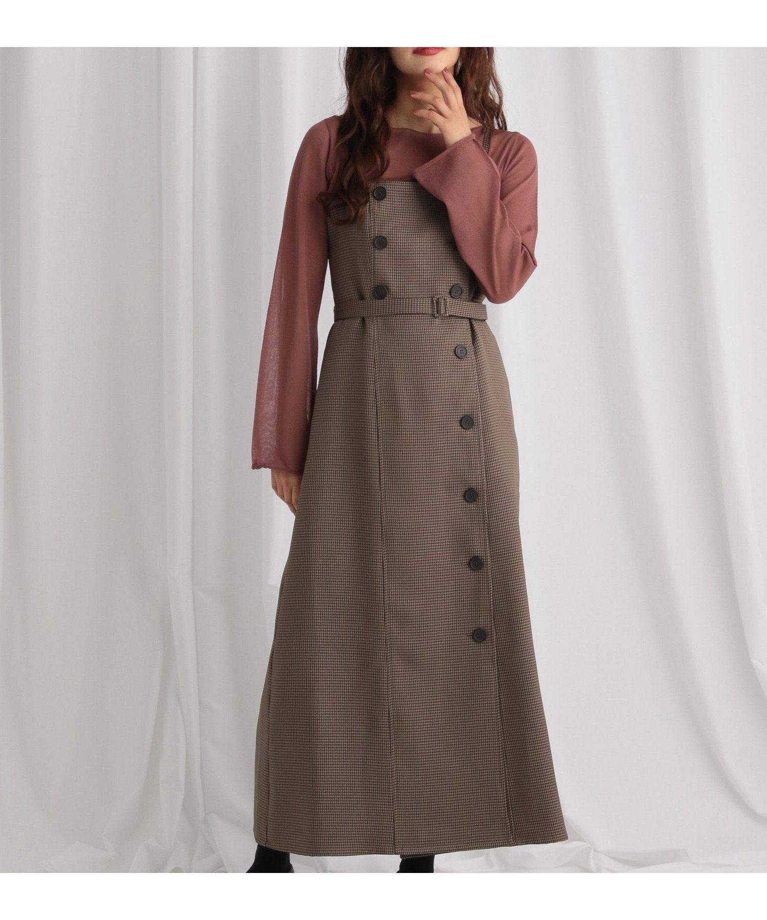 【ミスティ ウーマン/mysty woman】のトレンチライクキャミワンピース インテリア・キッズ・メンズ・レディースファッション・服の通販 founy(ファニー) 　ファッション　Fashion　レディースファッション　Fashion for Women　ワンピース　Dresses　キャミソールワンピース　Camisole Dresses　おすすめ　Recommended / Our Picks　インナー　Innerwear　キャミワンピース　Cami Dress, Slip Dress　クラシカル　Classical, Vintage-Inspired　ジャケット　Jacket, Outerwear　セットアップ　Set-Up, Coordinated Outfit　デニム　Denim, Jeans Material　モカチェック|ID: prp329100004649680 ipo3291000000033586370