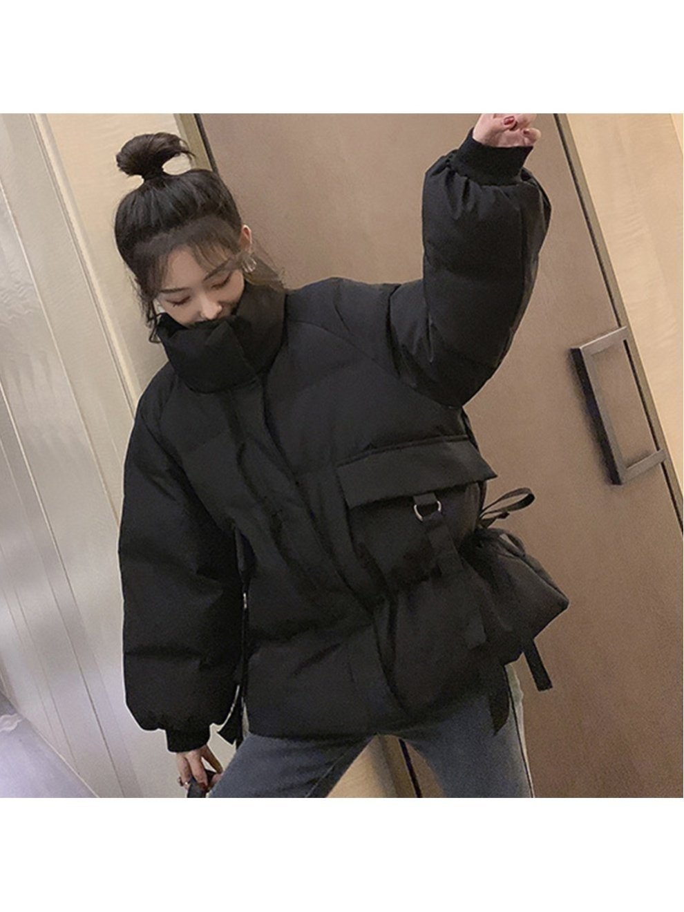 【ミニミニストア/miniministore】のジャケット フェイクダウン レディース インテリア・キッズ・メンズ・レディースファッション・服の通販 founy(ファニー) 　ファッション　Fashion　レディースファッション　Fashion for Women　アウター　Coat / Outerwear Collection　レディースジャケット・軽アウター　Jackets　ショート　Short, Short Length　ジャケット　Jacket, Outerwear　スタンド　Stand Collar, Upright Stand　バランス　Balance, Style Balance　ブルゾン　Blouson, Bomber Jacket　冬　Winter / This Winter　A/W・秋冬　Autumn/Winter　防寒　Cold Protection, Winter-Ready　ブラック|ID: prp329100004649702 ipo3291000000033586688