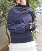 【アクシーズファム/axes femme】のランダムパールリボンプルオーバー 紺|ID: prp329100004650112 ipo3291000000033592764