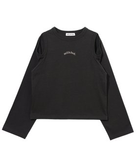【ミルクフェド/MILKFED.】のOPEN SHOULDER LS TOP 人気、トレンドファッション・服の通販 founy(ファニー) ファッション Fashion レディースファッション Fashion for Women ワンピース Dresses インナー Innerwear カットソー Cut and Sewn Top コンパクト Compact, Small Size サロペット Overalls, Salopette スリーブ Sleeve, Long Sleeve / Short Sleeve トレンド Trend, Trending Now バランス Balance, Style Balance ワンポイント One Point, Statement Accent 台形 A-Line, Trapezoid Shape 長袖 Long Sleeve, Full Sleeve |ID:prp329100004650192