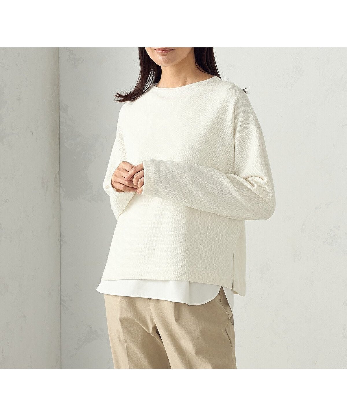 【コムサイズム/COMME CA ISM】の【セットアイテム】ボトルネックカットソー+タンクトップ インテリア・キッズ・メンズ・レディースファッション・服の通販 founy(ファニー) 　ファッション　Fashion　レディースファッション　Fashion for Women　トップス・カットソー　Cut & Sew Tops　カットソー・ベーシックTシャツ　Cut-and-Sewn Tops / Stretch Tees & Basics　インナー　Innerwear　スリット　Slit, Slit Detail　タンク　Tank Top, Sleeveless Top　ヘムライン　Hemline, Bottom Cut　ボトルネック　Bottle Neck, Mock Neck　ラウンド　Round, Round Neck　エレガント 上品　Elegant　長袖　Long Sleeve, Full Sleeve　アイボリー|ID: prp329100004650226 ipo3291000000033593960