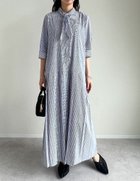 【リエディ/Re:EDIT】のスカーフ付きデシン生地シャツワンピース 人気、トレンドファッション・服の通販 founy(ファニー) ファッション Fashion レディースファッション Fashion for Women ワンピース Dresses シャツワンピース / 1枚で着映えコーデ Shirt Dresses なめらか Smooth, Silky Texture エレガント 上品 Elegant コンパクト Compact, Small Size サマー Summer, Summer Style スカーフ Scarf, Neckwear ストライプ Stripe, Striped Pattern ドレス Dress, One-Piece バランス Balance, Style Balance プリーツ Pleats, Pleated ループ Loop, Loop Knit 無地 Plain, Solid Color thumbnail ストライプブルー|ID: prp329100004650242 ipo3291000000033594113