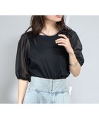 【ラブティックボンボン/La boutique BonBon】の【お上品カットソー】シアーボリュームスリーブカットソー ブラック|ID: prp329100004650243 ipo3291000000033594127