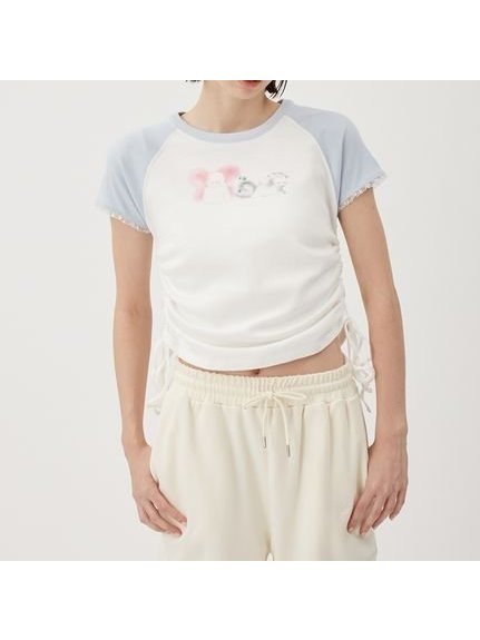 【ファーファー/FURFUR】の【Lizii Lin】ドロストデザインキャットTシャツ インテリア・キッズ・メンズ・レディースファッション・服の通販 founy(ファニー) 　雑誌掲載アイテム　Magazine Picks & Fashion Features　ファッション雑誌　Fashion Magazines　スウィート　Sweet　ファッション　Fashion　レディースファッション　Fashion for Women　トップス・カットソー　Cut & Sew Tops　シャツ・ブラウス・オフィスカジュアル　Elegant Blouses & Button-Ups　ロングTシャツ・Tシャツ　Longline T-Shirts & Tees　6月号　June Issue, Jun. Edition　トレンド　Trend, Trending Now　ドレープ　Drape, Draping Fabric　フロント　Front, Front Design　プリント　Print, Printed Pattern　雑誌　Magazine, Fashion Magazine　LBLU[081]|ID: prp329100004650251 ipo3291000000033594461